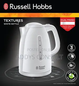 Russell Hobbs Textures Electric 1.7L Cordless Kettle- White and Black