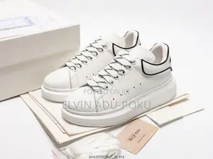 McQueen Oversized Leather Sneakers | Snow White
