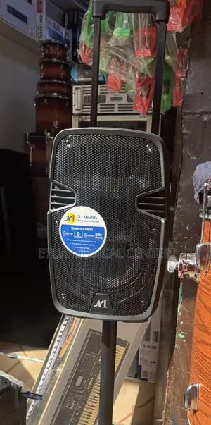 8-Inche Rechargeable Speaker With Microphones and a Stand