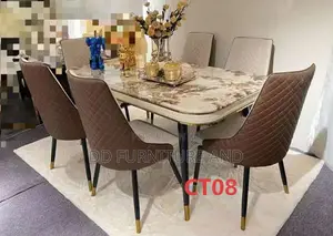 6 Seater Luxurious Marble Dining Chairs