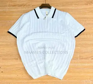 Luxury Men’s Zip Collar Knitted Casual Polo Short Sleeve Shirt