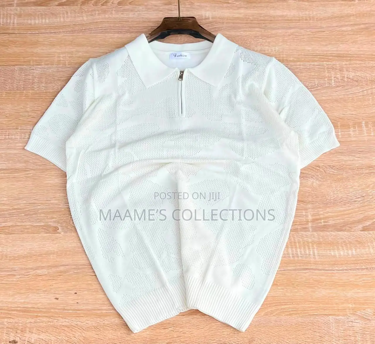 Luxury Men’s Zip Collar Knitted Casual Polo Short Sleeve Shirt