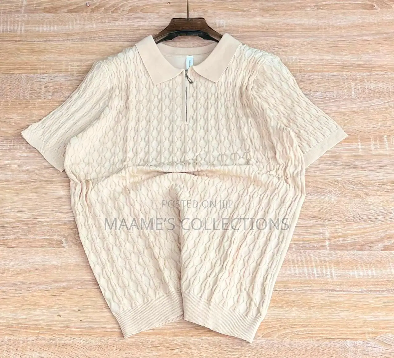 Luxury Men’s Zip Collar Knitted Casual Polo Short Sleeve Shirt