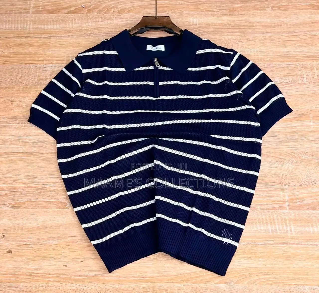 Luxury Men’s Zip Collar Knitted Casual Polo Short Sleeve Shirt