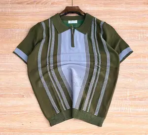 Luxury Men’s Zip Collar Knitted Casual Polo Short Sleeve Shirt