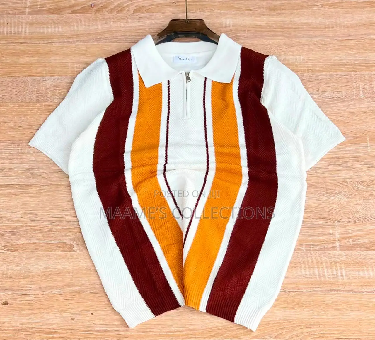 Luxury Men’s Zip Collar Knitted Casual Polo Short Sleeve Shirt