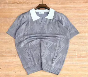 Luxury Men’s Zip Collar Knitted Casual Polo Short Sleeve Shirt