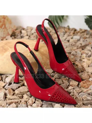 Patent Leather High Heels With Open Back