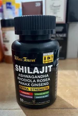 Shilajit Ashwagandha Rhodiola Roses Panax and Ginseng Capsules 60 Caps