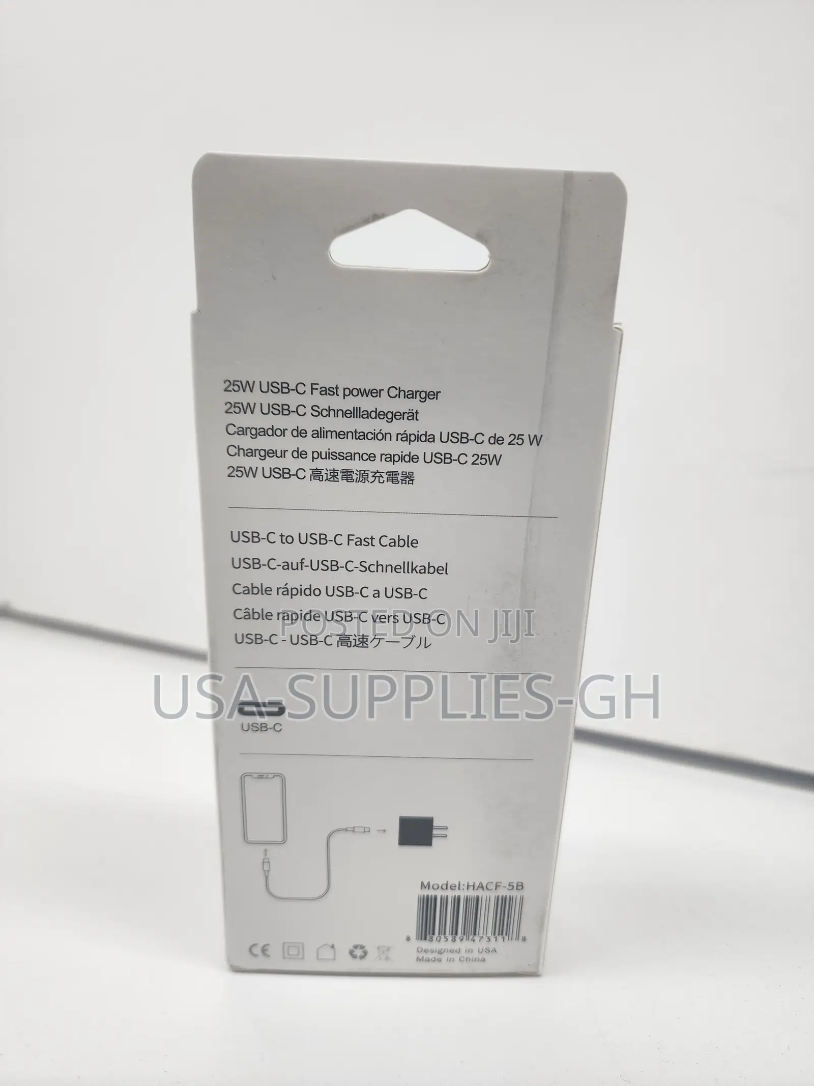 Premium Quality 25w Fast Phone Charger With Cable(USB-C USB-A)From Usa