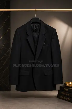 Men's Black Pinstripe Suit