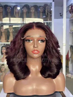 14 Inches Dark Burgundy Vietnam SDD Bouncy With 5x5 Closure