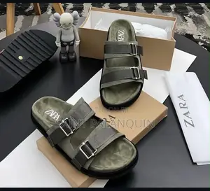 Zara Adjustable Double Buckle Suede Slide