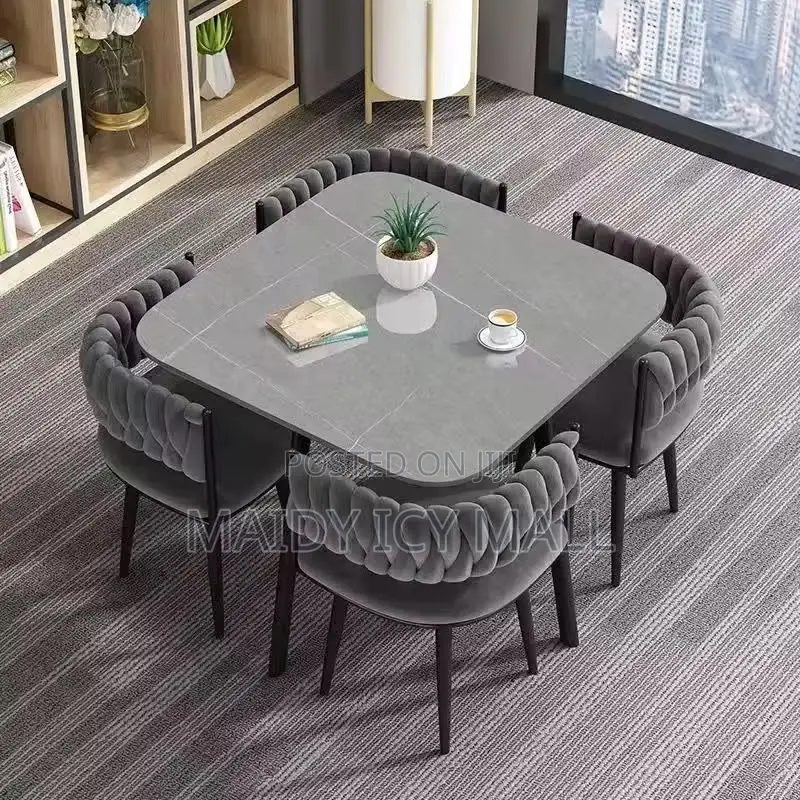 Four Seater Dining Set With Mable Table
