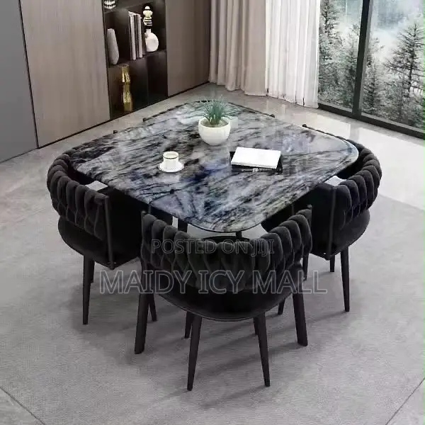 Four Seater Dining Set With Mable Table
