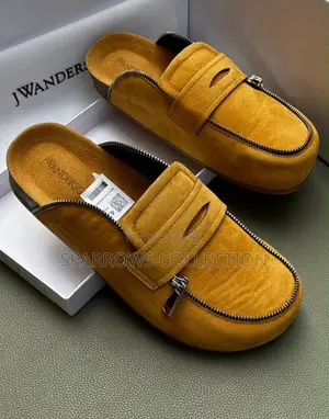 JW Anderson Biker Brown Suede Zipper Mule