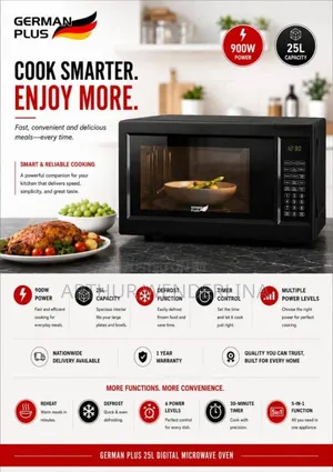 German Plus 25 Digital Countertop Microwave Oven With Grill Function