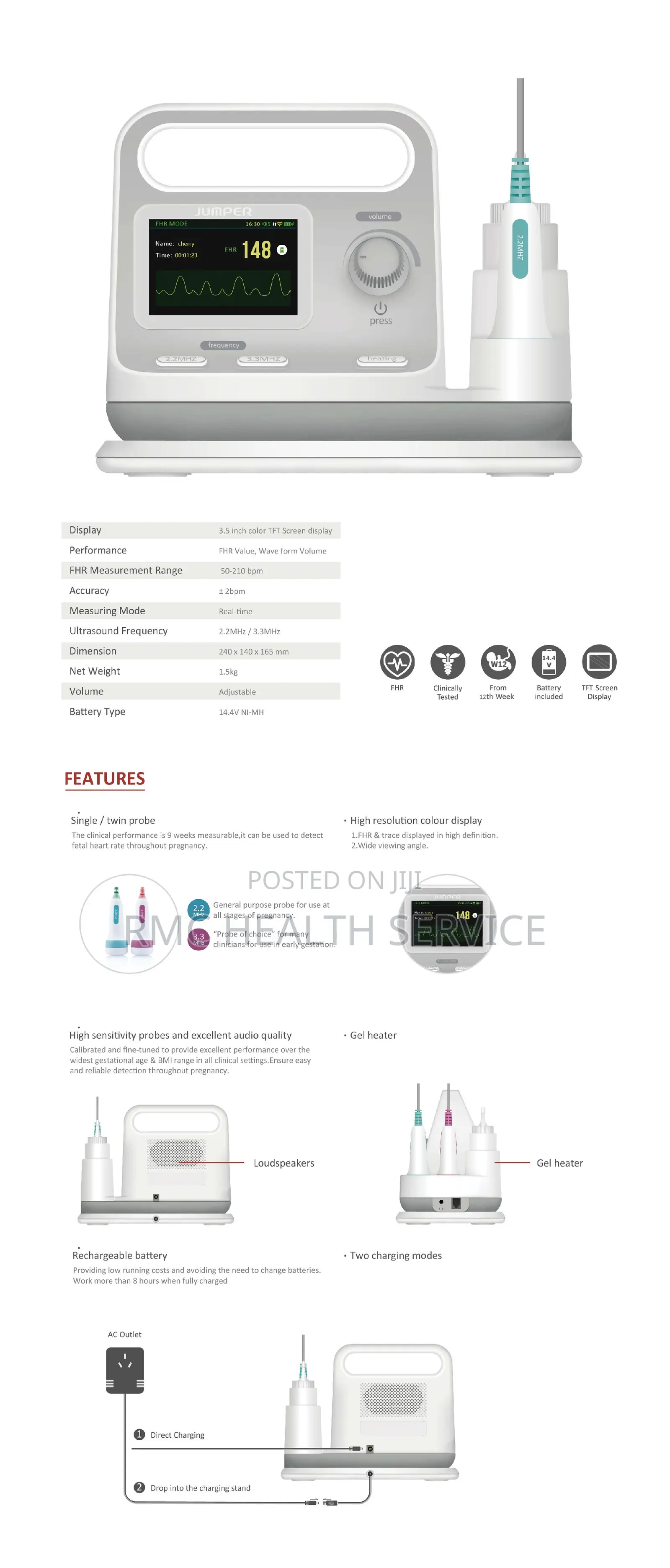 Jumper Fetal Doppler (Table Top)