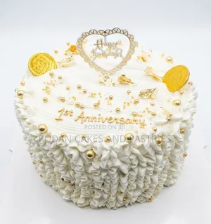 Stunning White and Gold Celebration Cake