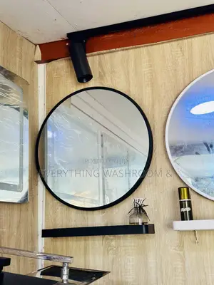 Mirror(round)- Black Mirror + Shelf