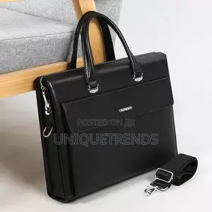 High Quality Leather Briefcase/Laptop Bag (Black)