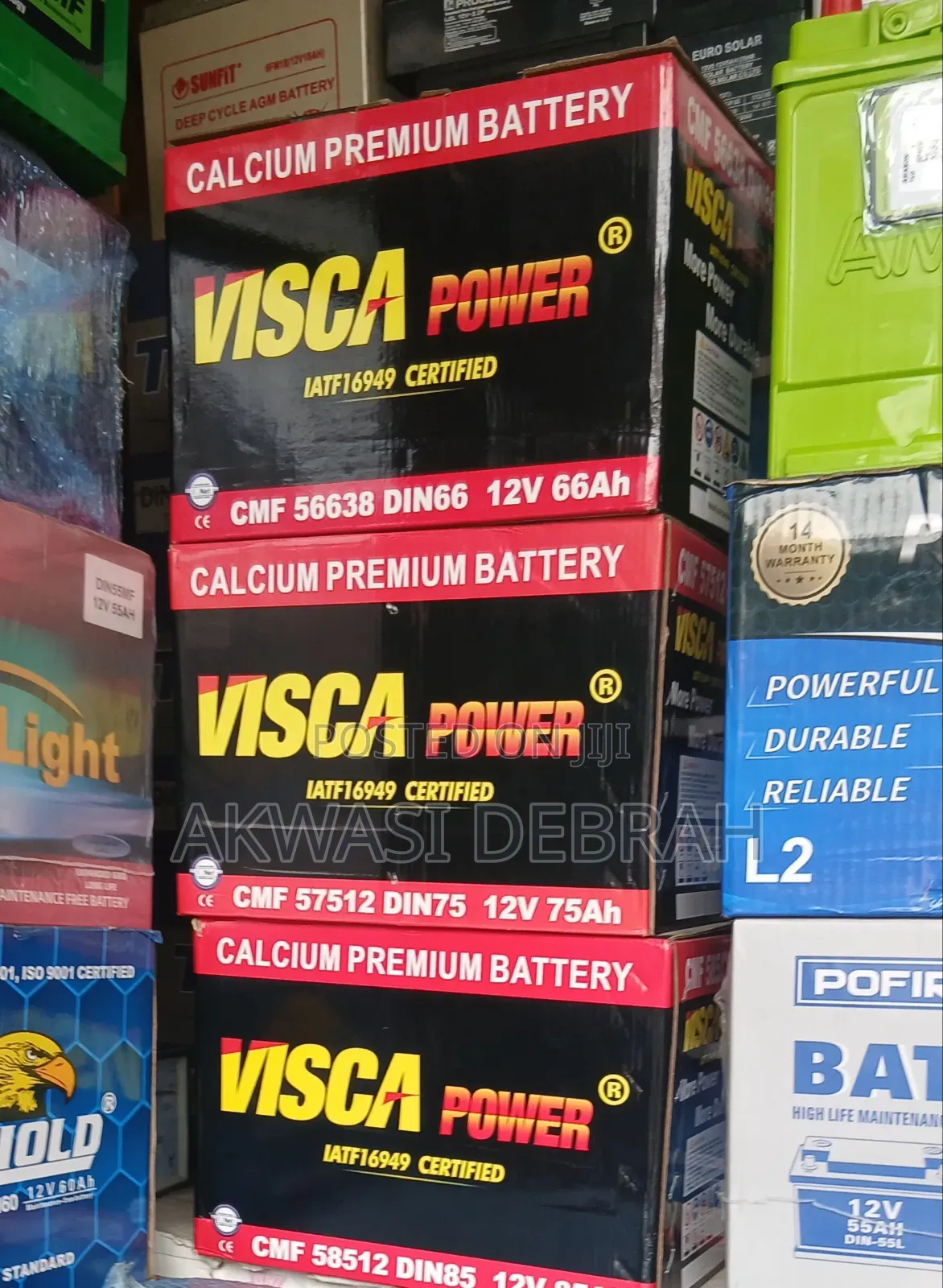 Original Visca Cars Batteries 17 Plate for All Cars