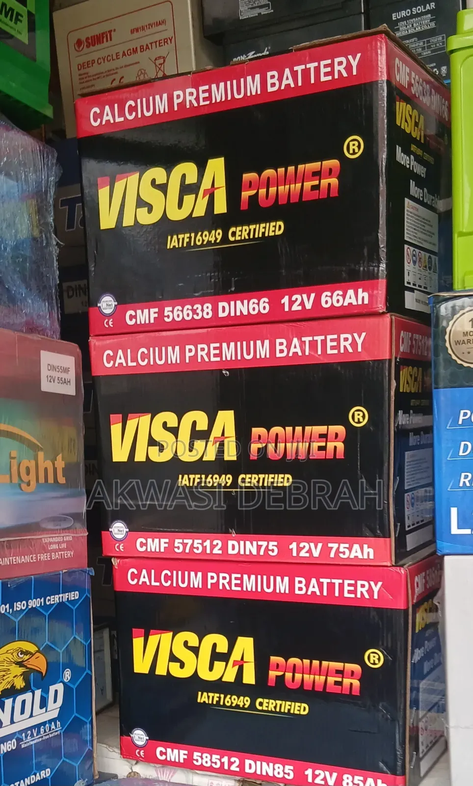 Original Visca Cars Batteries 17 Plate for All Cars