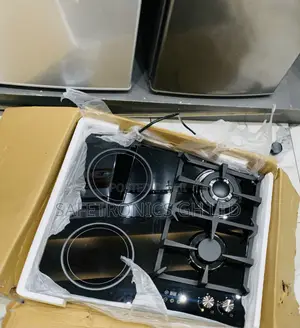 Quality Sleek Kenwood Black Glass 2 Gas Burners and 2 Electric Hob