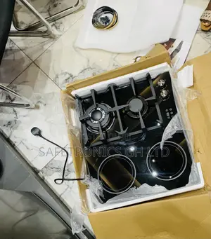 Shop Massive Kenwood Black Glass 2 Gas Burners 2 Electric Hot Plates