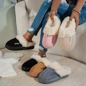 Fashion Kids Winter Snow Boots Faux Fur Collar With Fleece Lining Shoe