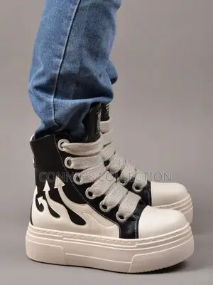 Unisex Flame Platform High Top