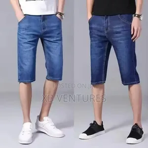 2pcs Men's Casual Jeans Shorts - Dark and Light Blue