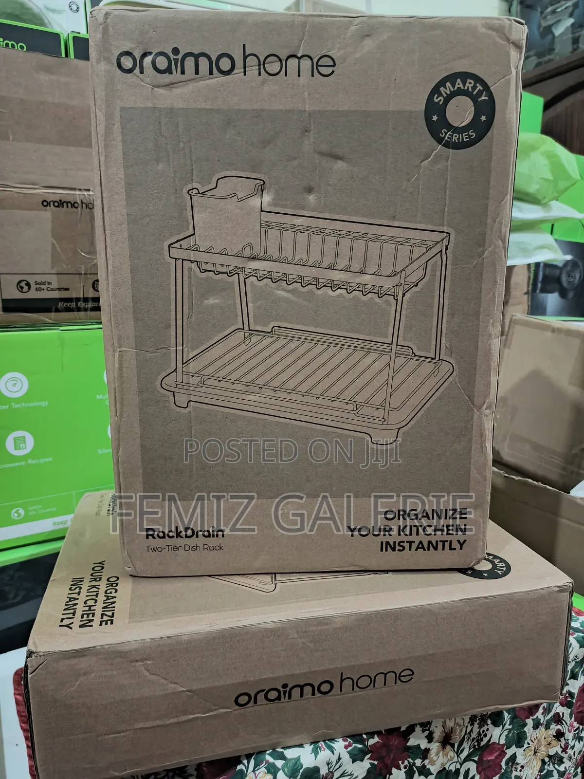 Oraimo Rackdrain Foldable Two-Tier Dish Rack With Guided Drainage
