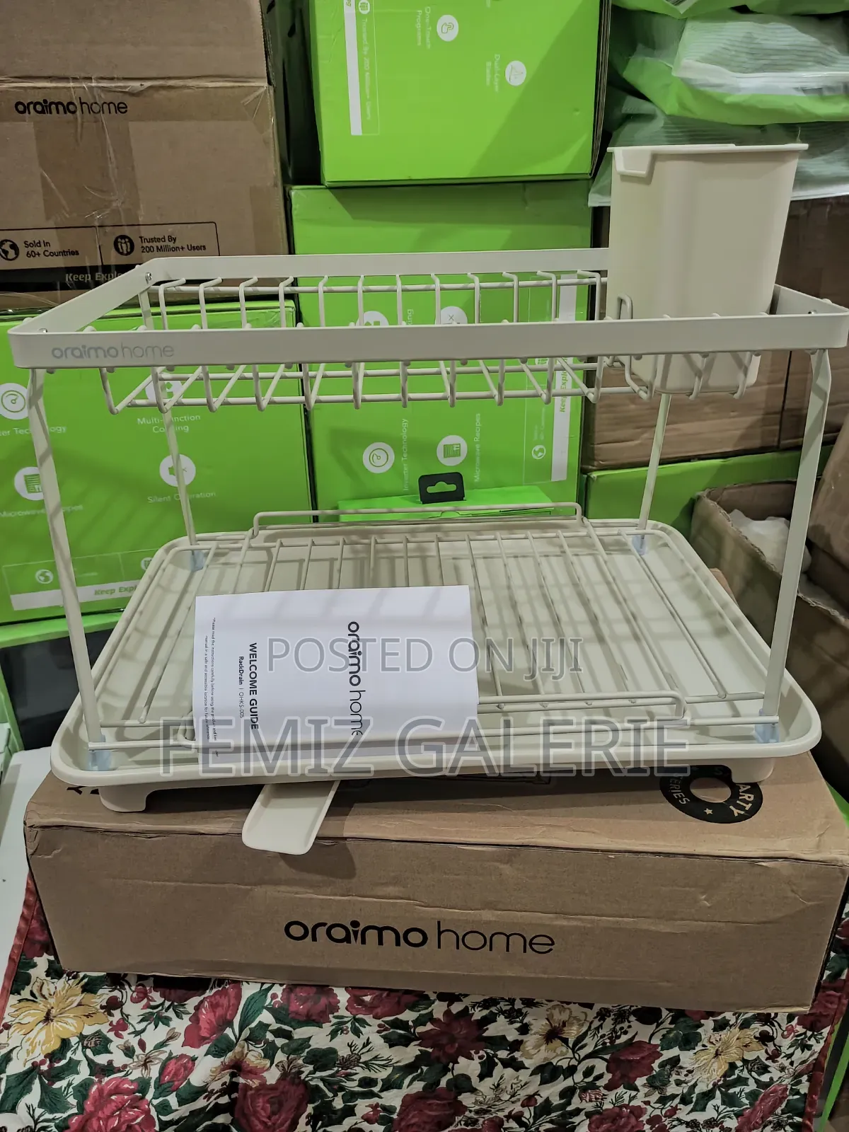 Oraimo Rackdrain Foldable Two-Tier Dish Rack With Guided Drainage