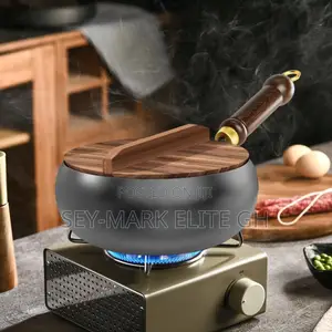 Nonstick Belly Pot With Wooden Lid