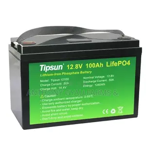 Tipsun 12.8V 100Ah LiFePO4 Lithium Battery (1280Wh) - Brand New