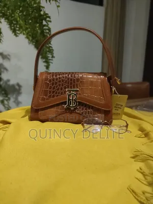 Glossy Brown Ladies Qaza Handbag