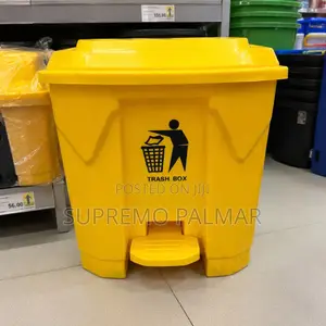 Yellow Pedal-Operated Trash Bin – 30l Waste Container