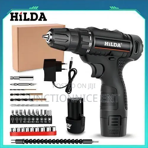 HILDA 12V Impact Cordless Tools Rechargeable Screwdriver Drill Set