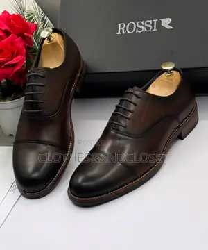 Rossi Cap-Toe Oxford Dress Shoes in a Coffee Brown Color