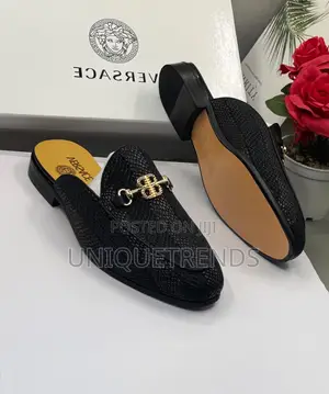 Executive VERSACE Leather Half Shoe (Black)