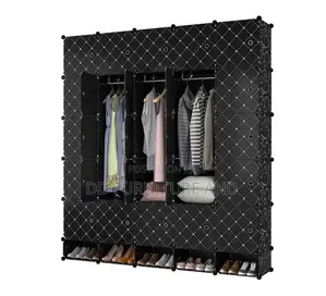 Black 20 Cubes Plastic Wardrobe