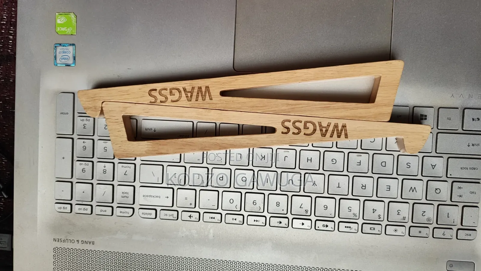 Wooden Laptop Stand (With Engraving of Your Name)