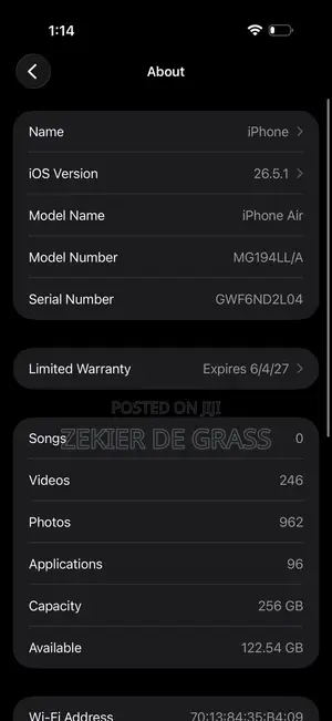 Apple iPhone Air 256 GB White