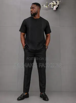 Shortsleeves Black Kaftan