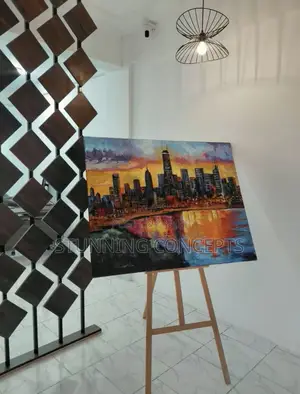 Acrylic Art Canvas Mega City Painting 50 by 40inch