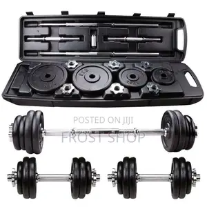 50kg Adjustable Lacquer Coated Barbell Dumbbells Set Weight With Sto