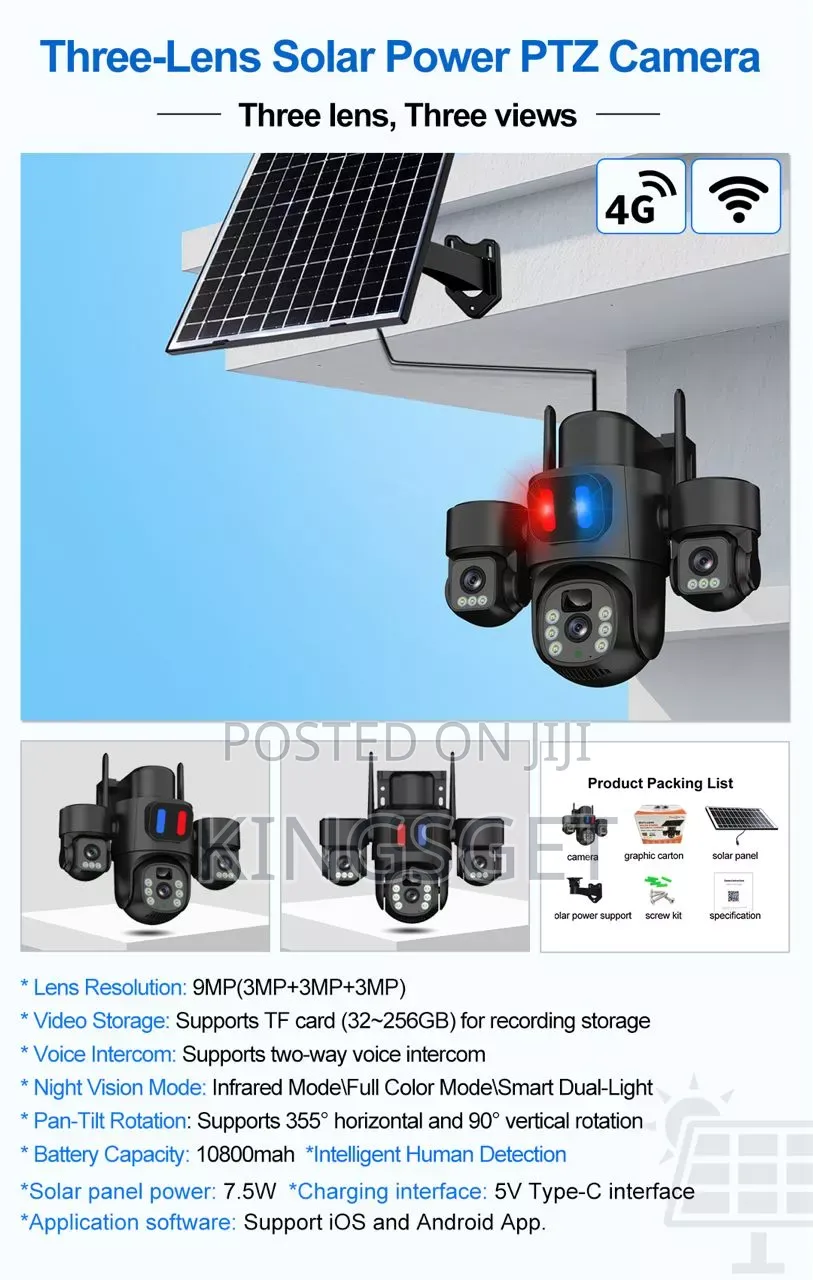 4g Solar CCTV Surveillance Camera Take All Sim Card