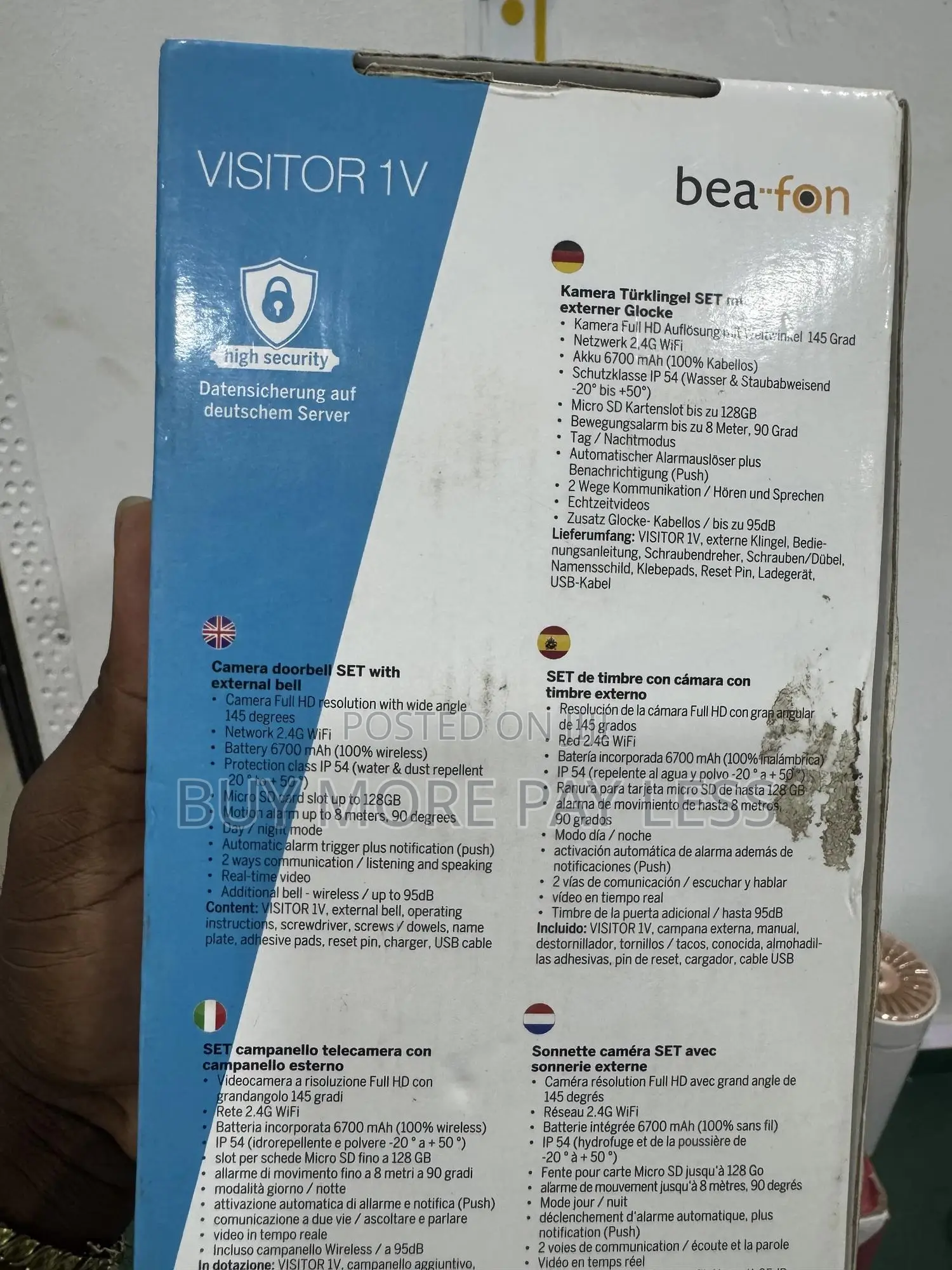 Smart Doorbell Wireless Video Camera W External Bell.Befon Visitors V1