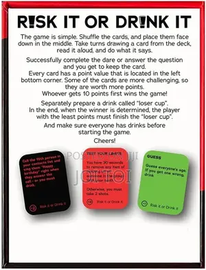 Risk It or Drink It Card Game